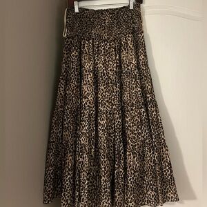Lauren Ralph Lauren smocked waist leopard/animal print maxi- XS. Trending print